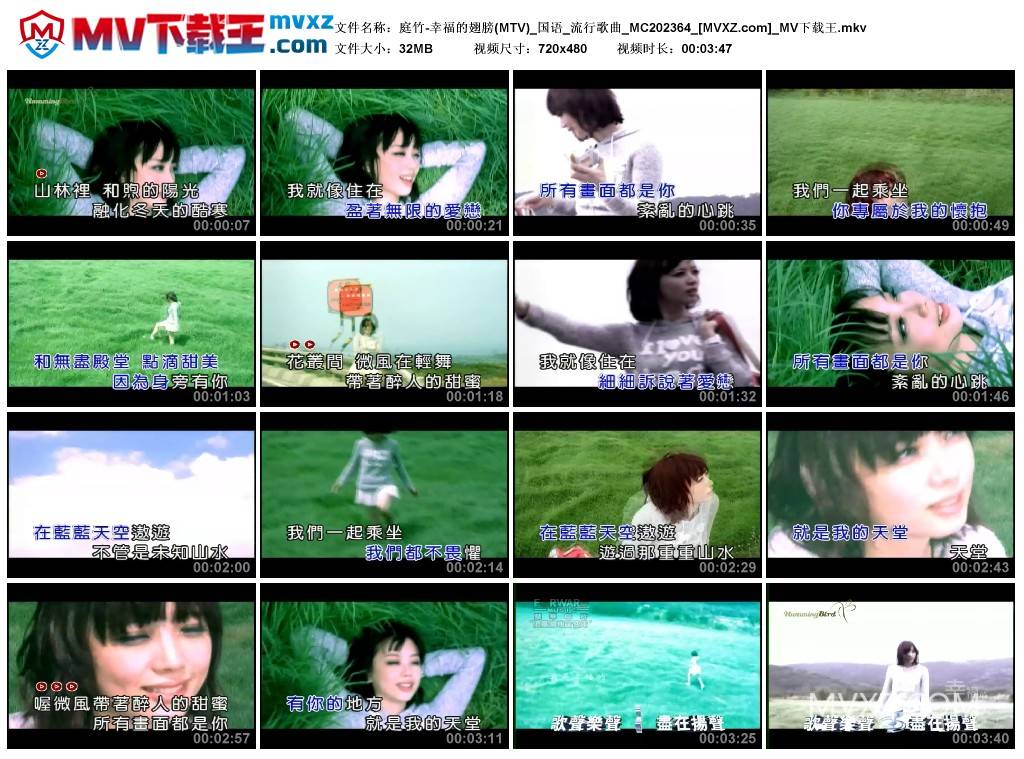 庭竹-幸福的翅膀(MTV)_国语_流行歌曲_MC202364